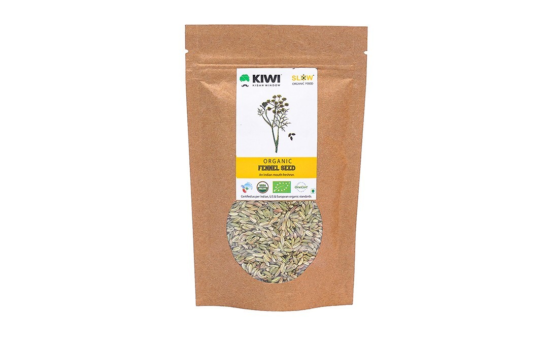 Kiwi Kisan Window Organic Fennel Seed    Pack  100 grams